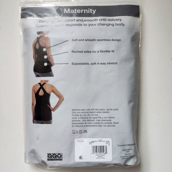 Time And Tru Maternity Black Tank Top Size S Seamless Support Soft & Comfortable - Picture 4 of 7